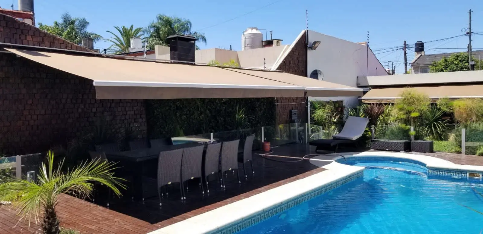 Toldo brazo invisible con lona nueva