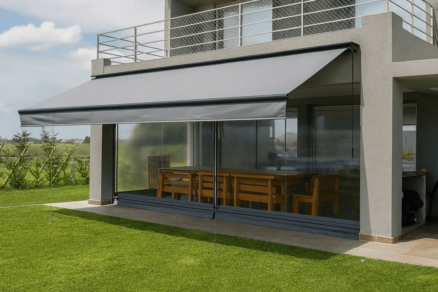 Muestra de toldo brazo invisible